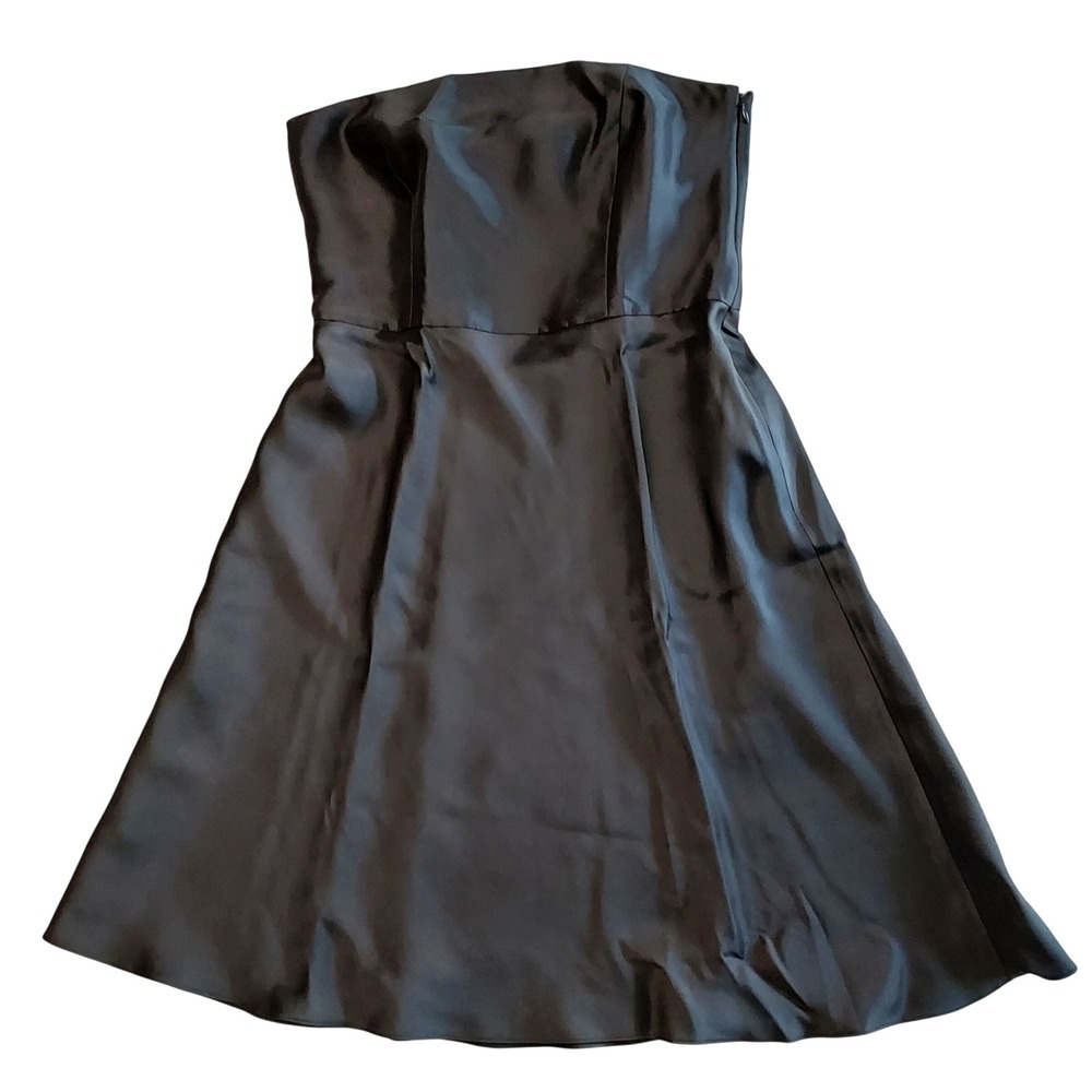 Ann Taylor Black Strapless 100% Silk Cocktail Dress 10P NWT LBD Quiet Luxury